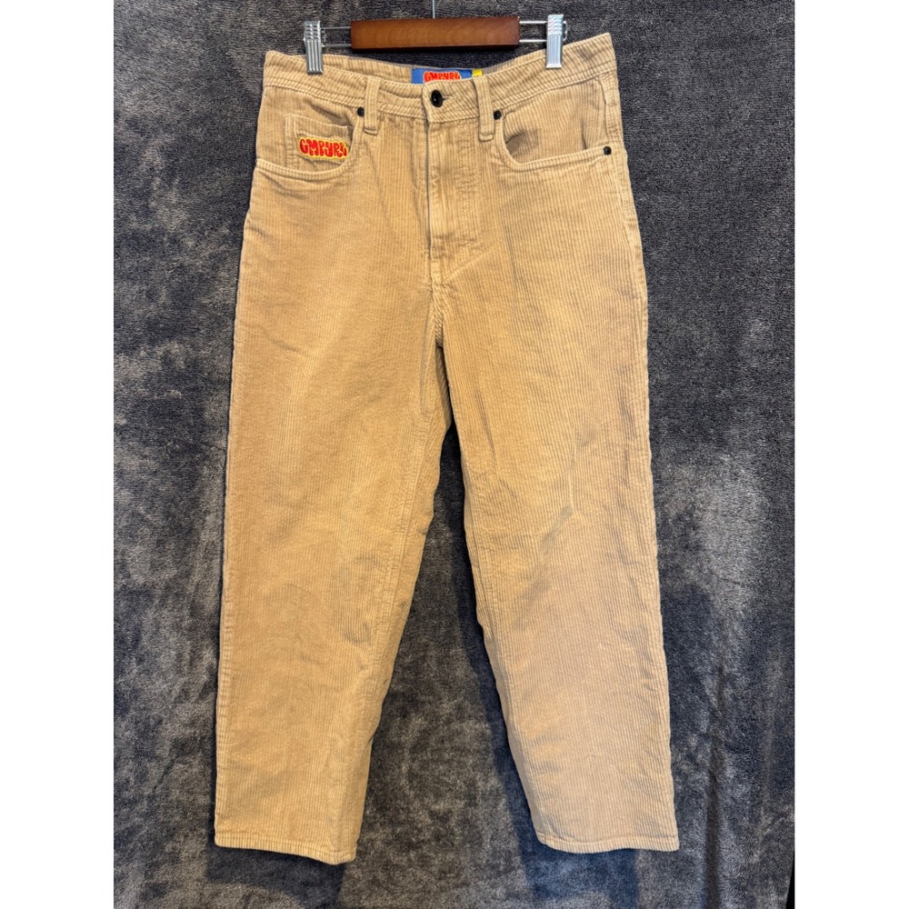 Empyre Tan Corduroy Pants Womens 28 Skate Streetwear Khaki Straight Leg Trousers